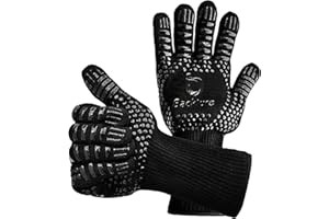 VDISRR Gants de Barbecue,Gants de Four,Gants de Cuisson résistants à la Chaleur Jusqu'à 1472 ℉/800 ℃ Antidérapants Silicone Gant pour BBQ/Jardinage/Cheminée/Soudage
