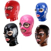 BDSMLV Latex Mask Men/Women SM Bondage Mask 5 Colours 6 Sizes ...