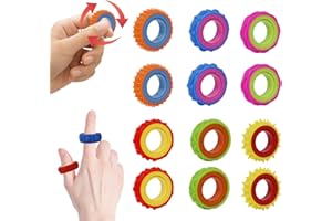 Fidget Ring für Kinder und Erwachsene, Anti-Stress Spielzeug, Sensorisches Ring für Angstabbau und ADHS Unterstützung, Ideal für Schule, Klassenzimmer und Büro - 12 Stück