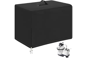 Ytwkafa Poolpumpe Abdeckung, Technikbox FüR Poolpumpe, 420d Schwere AusfüHrung Abdeckung Poolpumpe, Wasserdichte Sandfilteranlage Abdeckung FüR Clear Poolpumpe (Schwarz, 84x61x86CM)