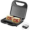 Prestige Grill Sandwich Maker, Toast, Waffle, Griddle, Iron Panini Press Slice, Non Stick Multifunctional Plates for Grilling and Toasting, 700-800 Watt, Black Stainless Steel