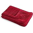 ShineXPro Microfiber Cloth for Car - Big Daddy 1500 GSM Large (60x40 CM) Twisted Loop Car Cleaning Cloth - Edgeless Design with Plush Pile and Lint Free Cloth for Drying and Detailing (Red)