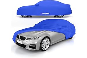 BUSHBOCK PREMIUM COVER BUSHBOCK® Bâche de protection d'intérieur de qualité supérieure, en satin, pour voiture, 2 couleurs, 4 tailles (bleu, taille L)