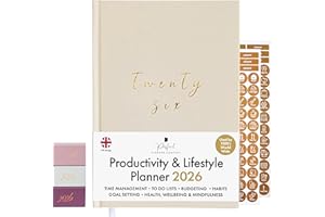 Perfect PLANNER company 2026 Productivity & Lifestyle Planner Weekly & Monthly Diary with Goals, Habit Tracker & Time Management to Organise Life, Wellbeing & Health. 222 Stickers