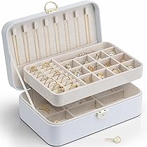 Vlando Portagioie Girevole 360° – Rosa, 6 Ganci, 15 Scomparti Anelli, 24 Slot Orecchini, 2 Cassetti