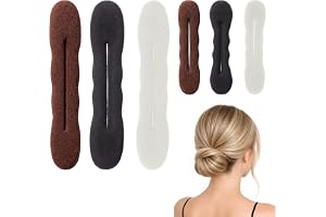 Cryptisg 6 stycken magiska hårknutar, (3 stora 3 liter) | Återanvändbar Hair Bun Maker, lätt att använda Dutt Maker, flerfärg