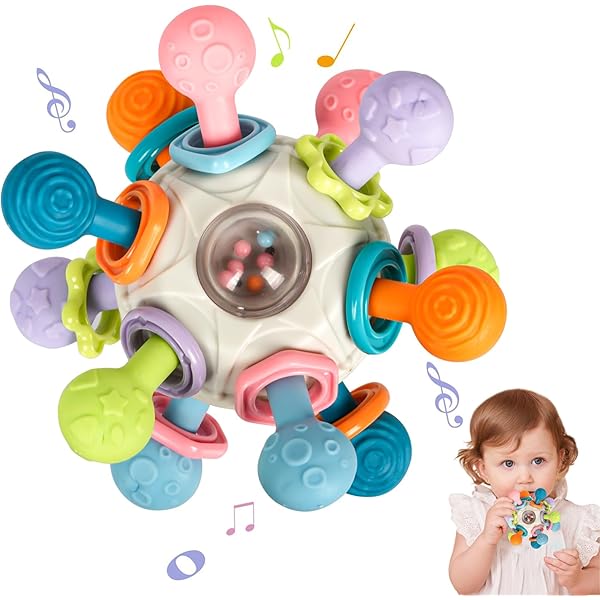 HERSITY Baby Spielzeug Ab 3 Monate, Rassel Beißring Set Greifspielzeug Baby Spielsachen Geschenk Mädchen Jungen, Babyspielzeug 4 6 12 Monaten Motorik