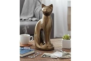 ESPLANADE - Urne funéraire en forme de chaton | Urne funéraire funéraire pleine grandeur pour cendres | Taille – 22,9 cm.