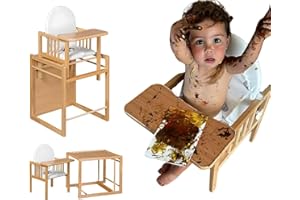 COOL · DREAMS Trona Evolutiva Bebe Pórtatil de Madera Evoluonge. Trona para Bebé Segura Convertible en Silla y Mesa Infantil (para Comer, Dibujar, Jugar, ). Asiento Acolchado e Impermeable. CoolDreams