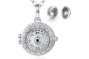 CELESTIA Collares Conmemorativo de la Cremación Urna de Ceniza, Plateado Medallón Colgante para Cenizas, Joyería Recuerdo de Gatos Perros