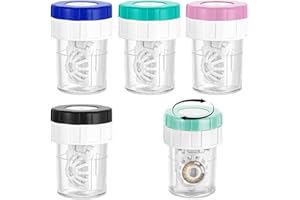 SOGHO 4 recipientes para lentes de contacto, estuche para lentillas, almacenamiento de lentes de contacto, limpiador manual de lentillas, para uso diario en casa, viajes, multicolor, Organizador de maletas