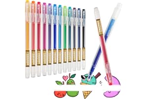 Ezigoo 12Pcs Erasable Pens, Eraser Pen Rub Out Pens 0.7mm, Erasable Gel Pens With Eraser that Rub Out for Students, Kids, and Adults Using for School Office Supplies