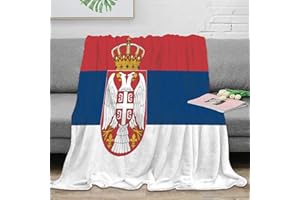 Flaggege von Serbien 3D Nationale Flaggege Gedruckt Decke Für Geschenke Für Mädchen Jungen Alle Jahreszeiten Super Weich Gemütlich Plüsch Wirft Decke Für Couch Sofa Bett Büro 60x80inch(150x200cm)