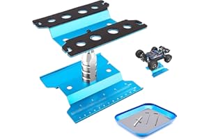 ‎CRAZNICK Craznick RC Car Work Stand Aluminium Reparatur Workstation 360 Grad Rotation Lift + Schraubenablage für 1/8 1/10 1/12 1/16 1/18 Traxxas TRX4 Axial Arrma Redcat Losi RC Crawler Monster Truck Buggy Blau