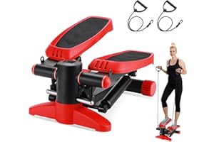 BOWEICORE Stepper para el Hogar, Steppers para Ejercicios con Pantalla LCD y Bandas de Resistencia para Principiantes y avanzados, para Entrenamiento de piernas y glúteos Máximo 150 kg