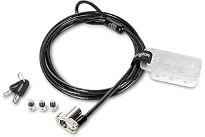 Kensington - Câble de Sécurité à Clé Universel 3-en-1 pour Ordinateur Portable, Câble Antivol de 1,8m en Acier Carbone, K62318WW