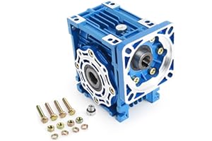 CNCTOPBAOS NMRV040 Worm Gearbox Speed Reducer Ratio 10:1 Metal Gearheads Worm Gear Reducer RV40 NMRV-040 for Nema34 Stepper Motor Servo Motor NMRV40 (10:1)