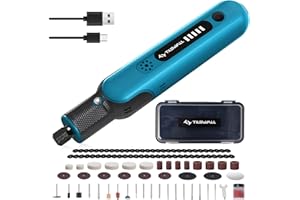 Tilswall Multifunktionswerkzeug Akku 8V, Rotationswerkzeug 5 Gang, 105 Rotationswerkzeug Akku Zubehör Set zum Bohren, Schneiden, Polieren, Schleifen (Kunststoff-Box)