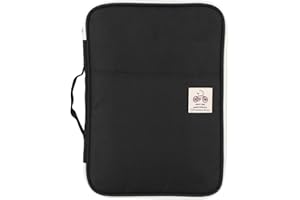 Estink Teczka na dokumenty A4, wodoodporna teczka na dokumenty, z uchwytem, Multi przegródki, 35 x 25 x 3,5 cm, czarna