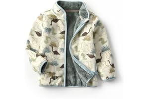JiAmy Fleece-Jacke para Niños, Chaqueta de Forro Polar con Cremallera Completa Abrigo Deportiva y Ligera con Cuello Levantado para Niño Niña 1-10 Años
