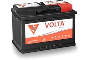 VOLTA BATERÍAS Bateria de Coche 75Ah 640A - Volta Basic B750D - Borne +Dcha - Medidas Largo 278 x Ancho 175 x Alto 190 mm con 2 años de Garantía - Fabricación Europea.
