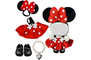 GWAWG Zestaw 4 ubrań dla lalek 17 cm, zestaw akcesoriów dla lalek, 1 bransoletka, 1 sukienka, 1 para butów dla lalek