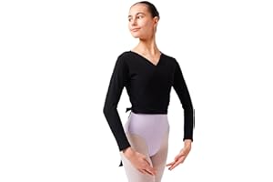 tanzmuster Ballett Wickeljacke Mädchen - Mandy - Gr. 92-170 - extra weicher Baumwollstoff - Ballettjacke zum Wickeln für Kinder