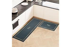 LHHMZ Alfombra de Cocina 2 Piezas Alfombra de Cocina Antideslizante Juegos de alfombras de Cocina Lavables para la Entrada del Pasillo de la Cocina y el Comedor, 43x75cm + 43x120cm
