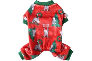 XIAOYU Pyjama de Noël pour chien et chat - Doux et chaud - Costume de vacances d'hiver pour petit chien, chat, paresseux, taille L