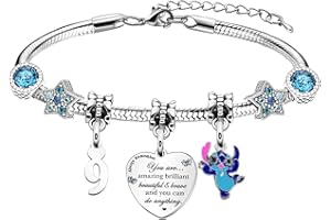 BITOWO Stitch Bracelet for Girls Age 9 10 11 12 13 14 15 16 17 18 Stitch Bracelets Jewellery for Girls Women Kids Ladies Lover Cute Cartoon Friendship Bracelet for Teenage Girls Birthday Bestie Graduation