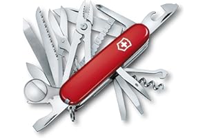 Victorinox Swiss Champ Couteau de Poche Suisse, Léger, Multitool, 33 Fonctions, Lame, Ciseaux, Tire Bouchon