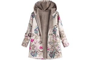 RIOU MUJER Abrigo De Invierno Mujer Libre Abrigos para Mujer Rebajas Talla Grande Abrigo con Capucha De Manga Larga Vintage Cremallera Señoras Abrigos con Bolsillos Gruesos De Lana riou