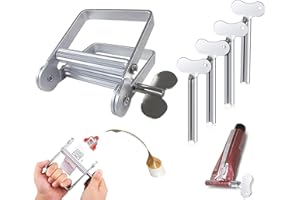 GUIDRE 5 Tube Press/Tube Squeezer,Metall Tubenausdrücker Tubenquetscher,Extra große Größe 8,5cm Metallquetschwerkzeuge Lazy Zahnpastaspender Haarfarbe Farbstoff Kosmetische Squeezer Tube Wringer (5 Metall)
