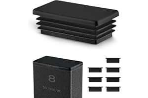 EMFA Tappo per tubo rettangolare fino a 100x30 mm 8 pezzi Nero tappi a lamelle Tappo rettangolare 10x3 cm
