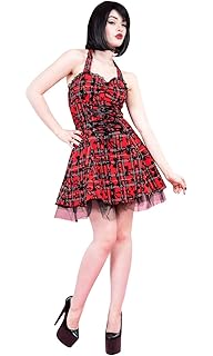 red tartan gothic dress