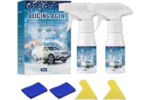GENERIC De Icer Spray for Car, Fast-Acting Car Windscreen & Window Defroster, Deicer Car Windscreen Spray, Quick Ice Remover for Frost, Snow & Ice, e Icer for Car Winter Car Essentials(2PCS*60ML)
