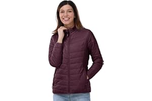 Outdoor Ventures Damska kurtka pikowana, lekka, ciepła kurtka przejściowa, kurtka przejściowa dla kobiet, z podszewką, miękki płaszcz pikowany, do spędzania wolnego czasu, wędrówek, podróży,