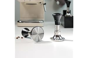 CAPFEI Tamper per caffè da 58 mm 【24 lb~ 35 lbs Self-Adjustable with Sound Feedback】– Dispenser di caffè – Barista Espresso Tamper con carico a molla calibrato – Base ondulata in acciaio inox