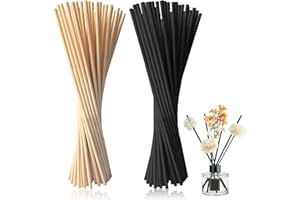 halercay 100 Stück Raumduft Stäbchen,Aroma Diffuser stäbchen,Stäbchen raumduft für Büro Zuhause Spa,für Deko,Raumerfrischung,Raumduft,Badezimmer,Wohnzimmer,Büro (Natur, Schwarz)