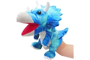 JUSTQUNSEEN Burattin a Mano Marionette da Mano Dinosauro, Bambole di Dinosauro per Bambini, Animali di Peluche di Dinosauro, Regali di Burattini a Dito, Jurassic World Dinosauri Giocattoli
