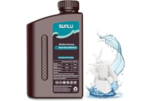 SUNLU Water-Wash ABS 3D Printer Resin 2KG, Combines Features of ABS Resin & Water Washable Resin, Better Strength 3D Printing UV Resins for LCD DLP SLA 3D Printers, Higher Precision, Fast Curing,White