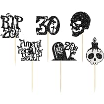 Cupcake-Topper „Death To My 20s“ – 24 Stück + Cake Topper Für 30. Geburtstag