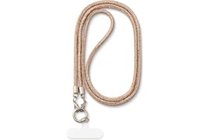 AOKSUNOVA Chaîne de téléphone portable à paillettes longue avec strass - Chaîne universelle pour téléphone portable - Glitzer Champagner Or