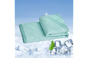 DJY Cooling Blanket, Summer Blanket with Arc-chill Q-MAX>0.4 Cooling Fiber Lightweight Blanket Floral Design, Double-sided Cool Blanket for Sofa Bed Blanket (Mint Green, 200x230cm)