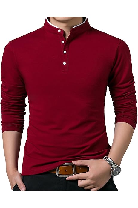 Men Solid Long Sleeve Shirt Tops, Male 