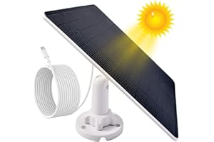Lemotoy 5W Panel Solar al Aire Libre, IP65 Impermeable cámara de vigilancia del Panel Solar, USB del Panel Solar, 360 ° de Montaje Ajustable Panel Solar de silicio monocristalino