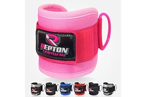 REPTON FITNESS GEARS Ankle Straps for Cable Machines Attachments Ankle Cuffs for Glutes Kickback, Leg Extensions and Hip Abductors for Men and Women Stain less Steel Double D Ring, Adjustable Hook & Loop Neoprene Support…