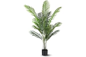 SKY-TOUCH Artificial Tree Fake Plants: 135cm Areca Palm Fake Trees Faux Plants Indoor Realistic Plants for Office Home Room Store Decor