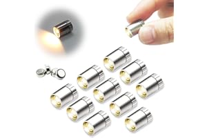 SUZEYAR 10 pcs Miniature Led Lights,Tiny Lights for Hand Craft/DIY,Miniature Lights Battery Powered, Dollhouse Light,Miniature Lights for Toy Brick Building Blocks- 10 Pack (Warm white)