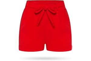 KENDINDZA COLLECTION Kendindza Damen Sommer Shorts Kurze Hose mit Schleife zum binden Bermuda Uni-Farben